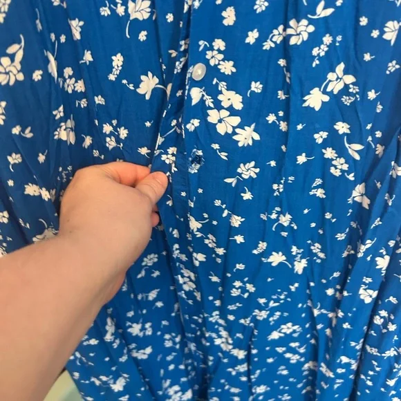 Draper James Blue and White Button Down Tie Waist Dress - Picture 4 of 4